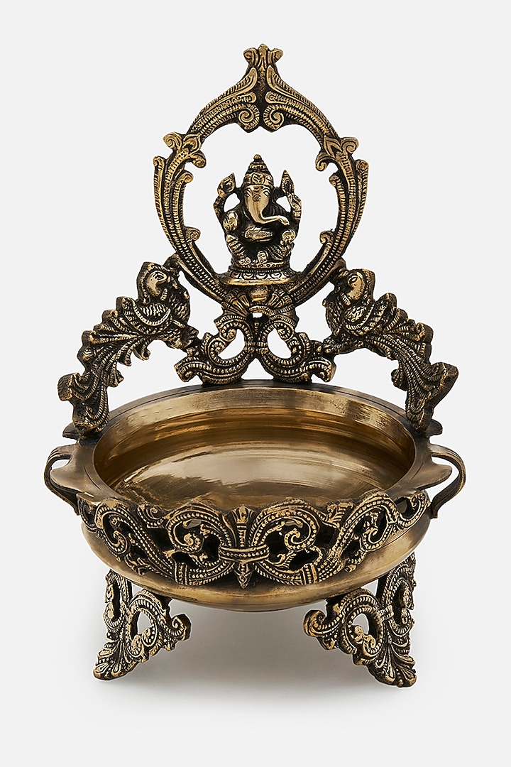 Gold Brass Ganesh Urli Bowl by DecorTwist at Pernia's Pop Up Shop
