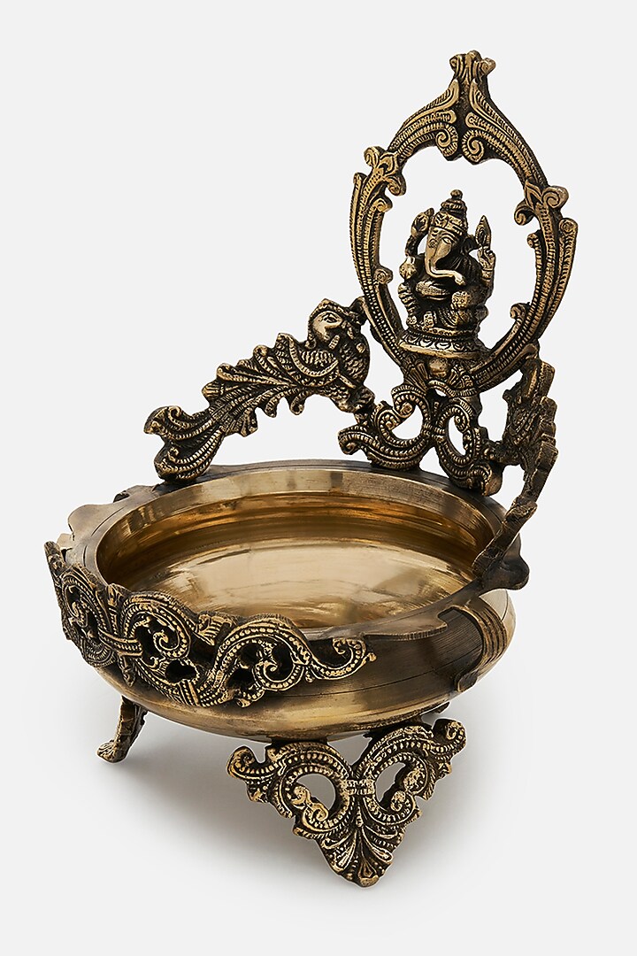 Gold Brass Ganesh Urli Bowl by DecorTwist at Pernia's Pop Up Shop
