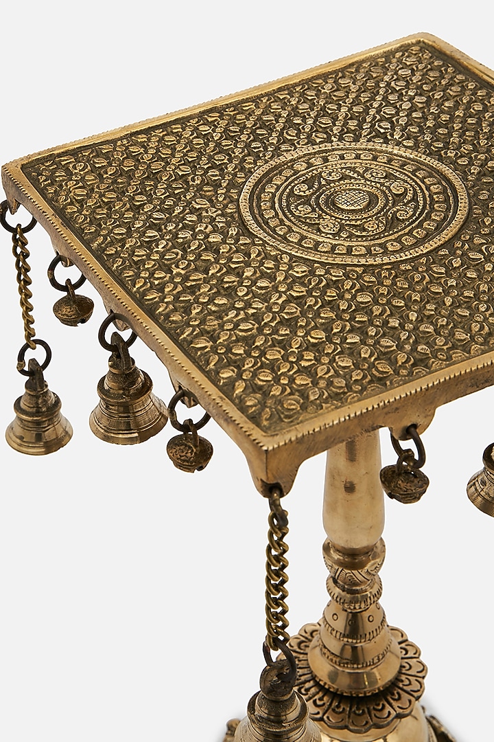 Gold Brass Handcrafted Stool by DecorTwist at Pernia's Pop Up Shop