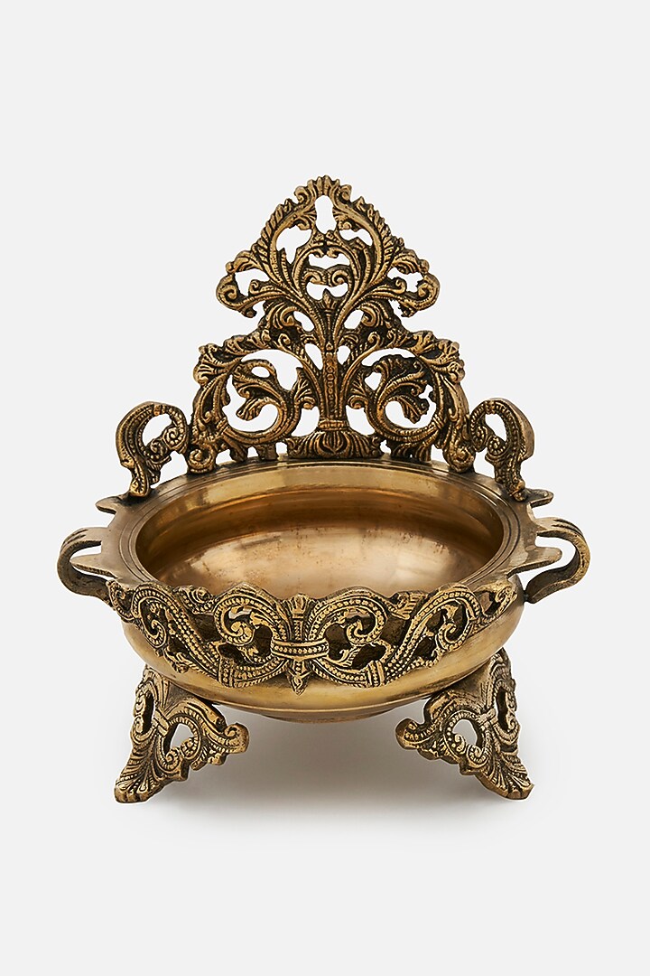 Gold Brass Handcrafted Urli Bowl by DecorTwist at Pernia's Pop Up Shop