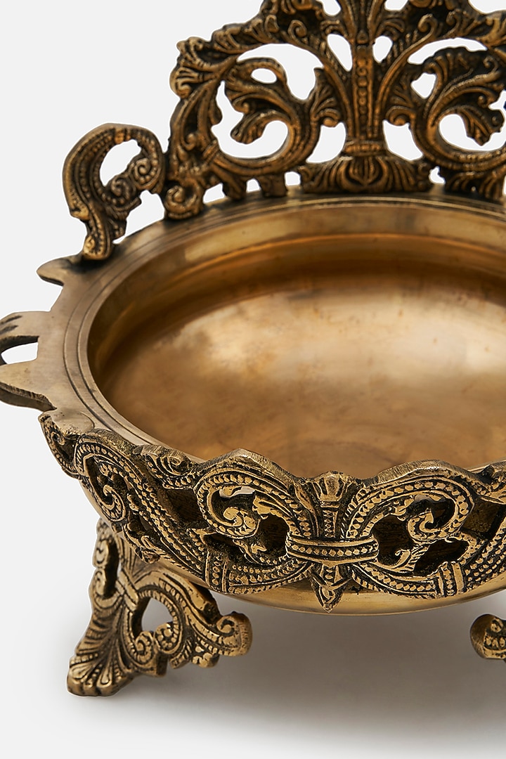 Gold Brass Handcrafted Urli Bowl by DecorTwist at Pernia's Pop Up Shop