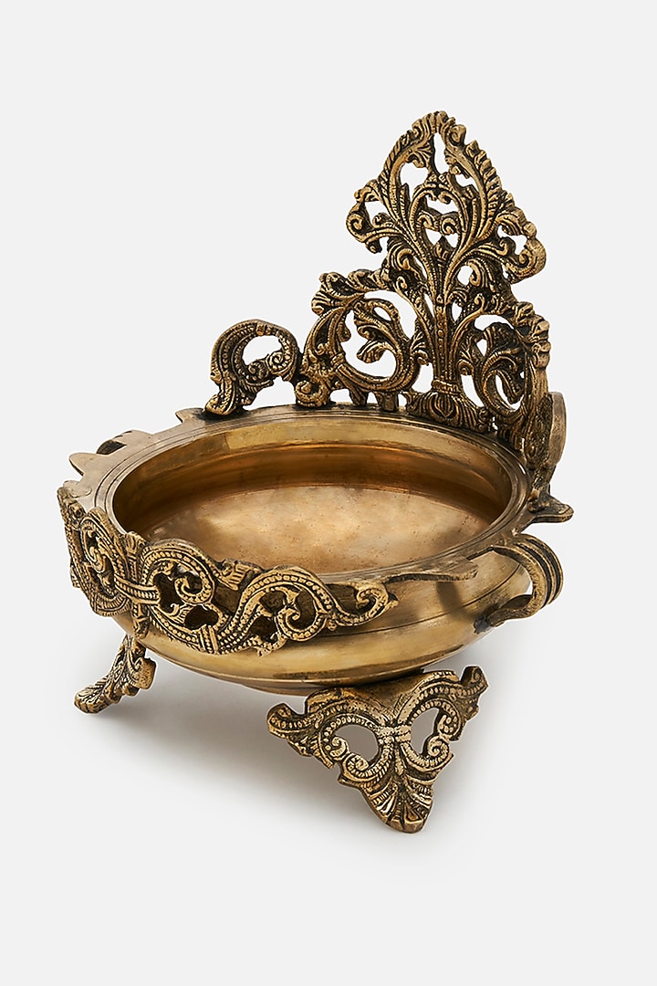 Gold Brass Handcrafted Urli Bowl by DecorTwist at Pernia's Pop Up Shop