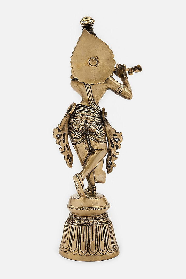 Gold Brass Lord Krishna Idol by DecorTwist at Pernia's Pop Up Shop