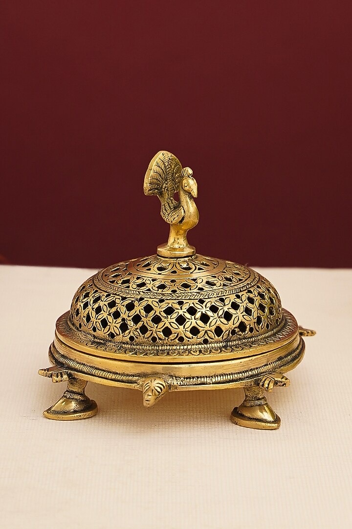 Gold Brass Peacock Incense Holder by DecorTwist at Pernia's Pop Up Shop