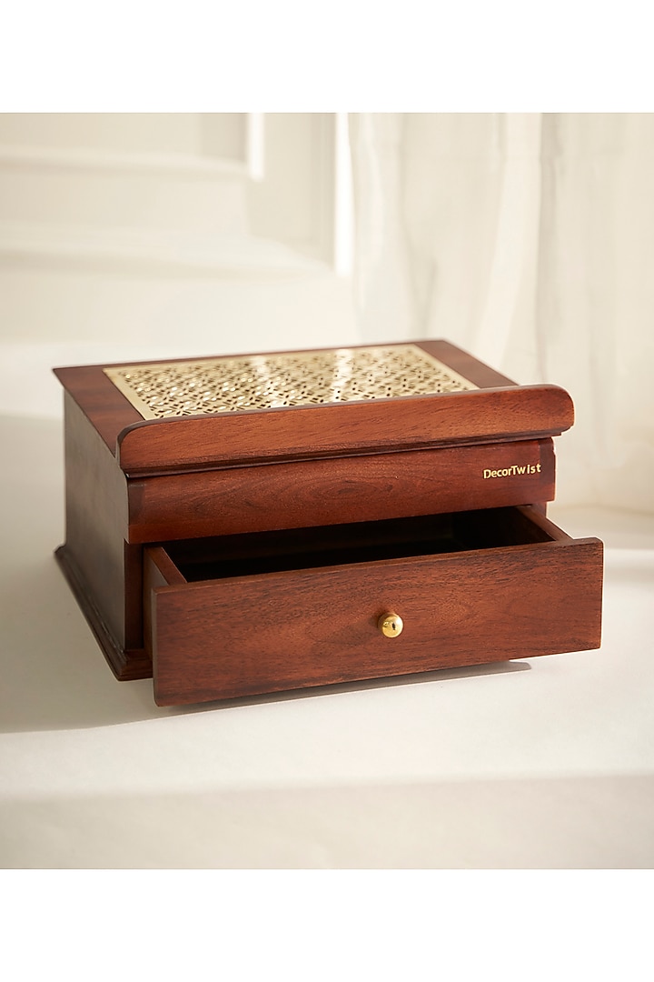 Brown Mango Wood Handcrafted Holy Book Stand by DecorTwist at Pernia's Pop Up Shop