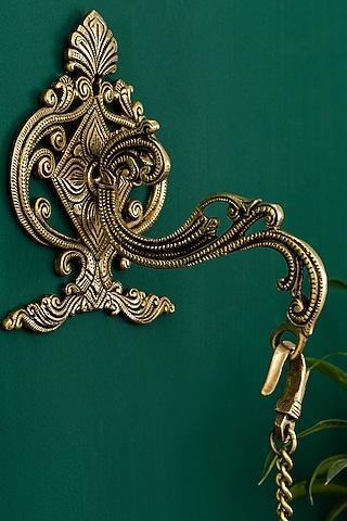 Golden Brass Fleur Wall Hook by DecorTwist