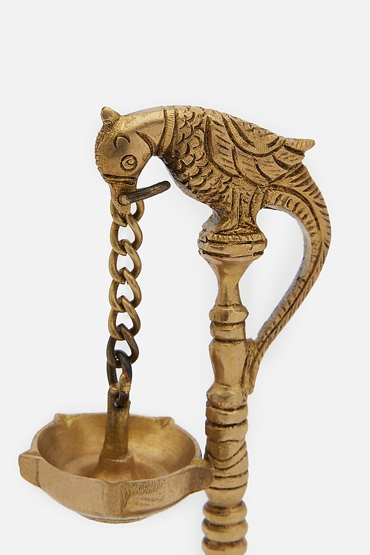 Golden Brass Hanging Diya Set by DecorTwist at Pernia's Pop Up Shop