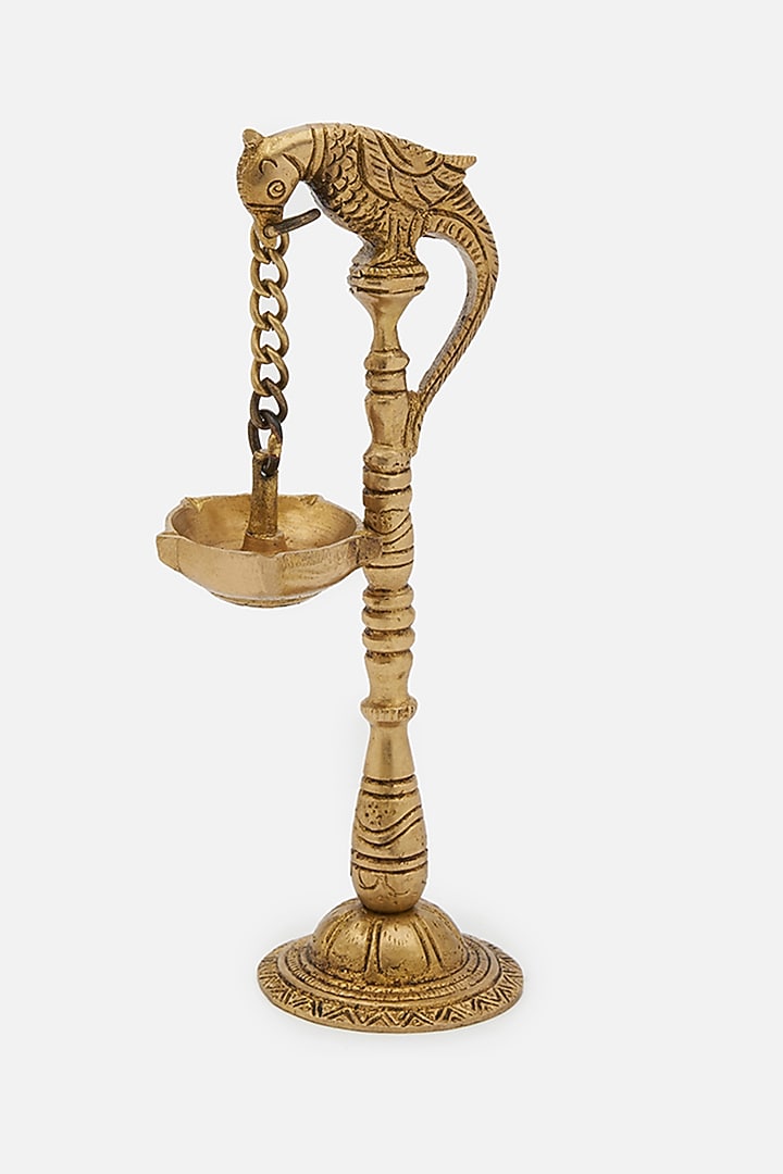 Golden Brass Hanging Diya Set by DecorTwist at Pernia's Pop Up Shop