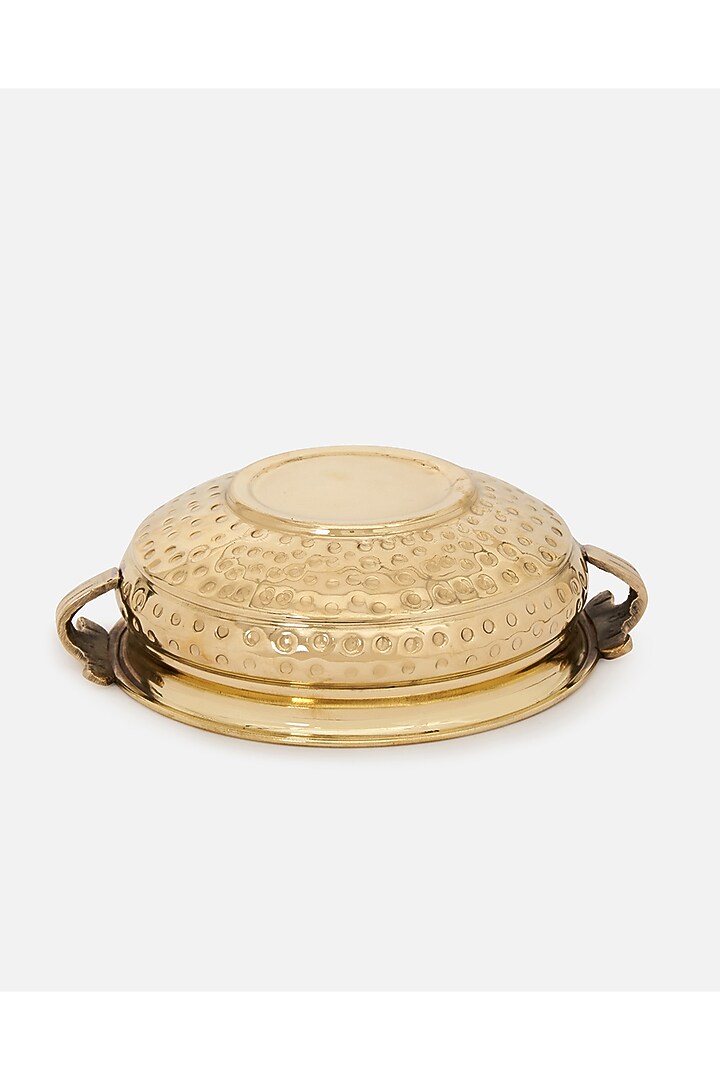 Golden Brass Hammered Urli Bowl by DecorTwist at Pernia's Pop Up Shop