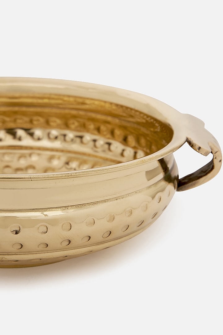 Golden Brass Hammered Urli Bowl by DecorTwist at Pernia's Pop Up Shop