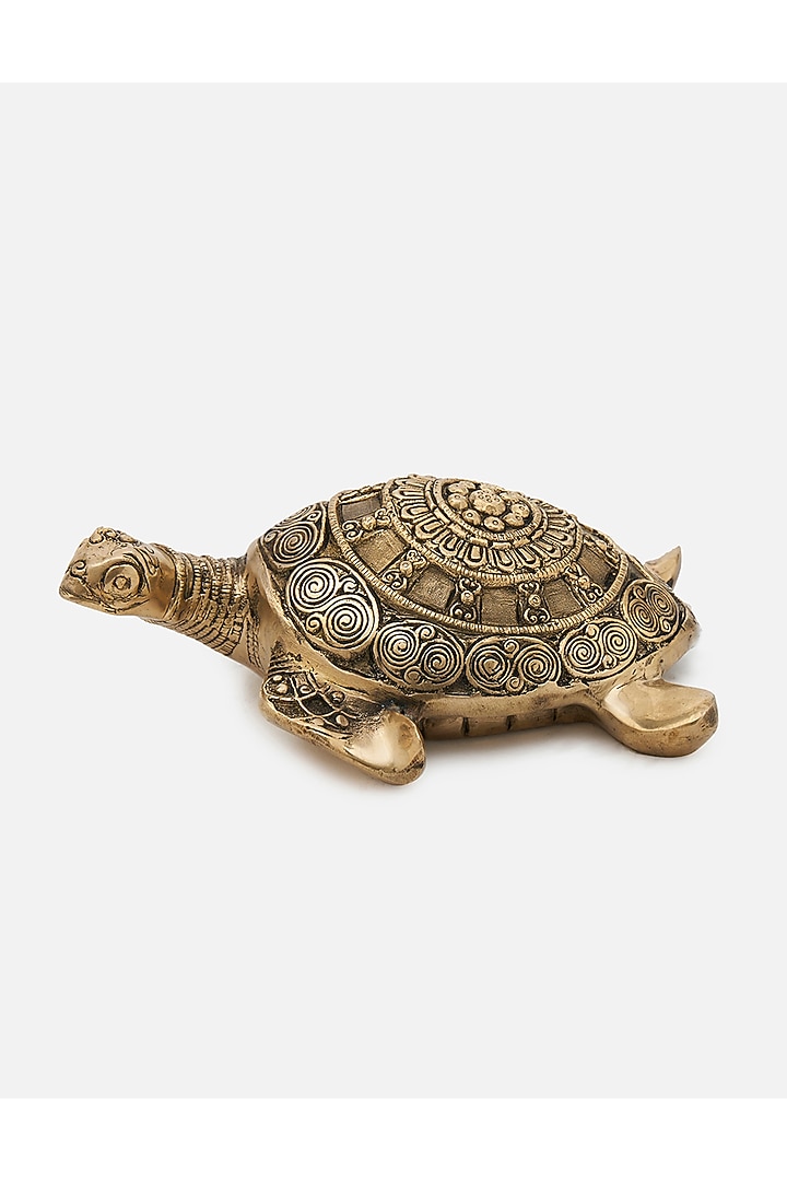 Gold Brass Tortoise Showpiece by DecorTwist at Pernia's Pop Up Shop