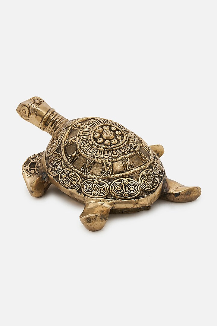Gold Brass Tortoise Showpiece by DecorTwist at Pernia's Pop Up Shop