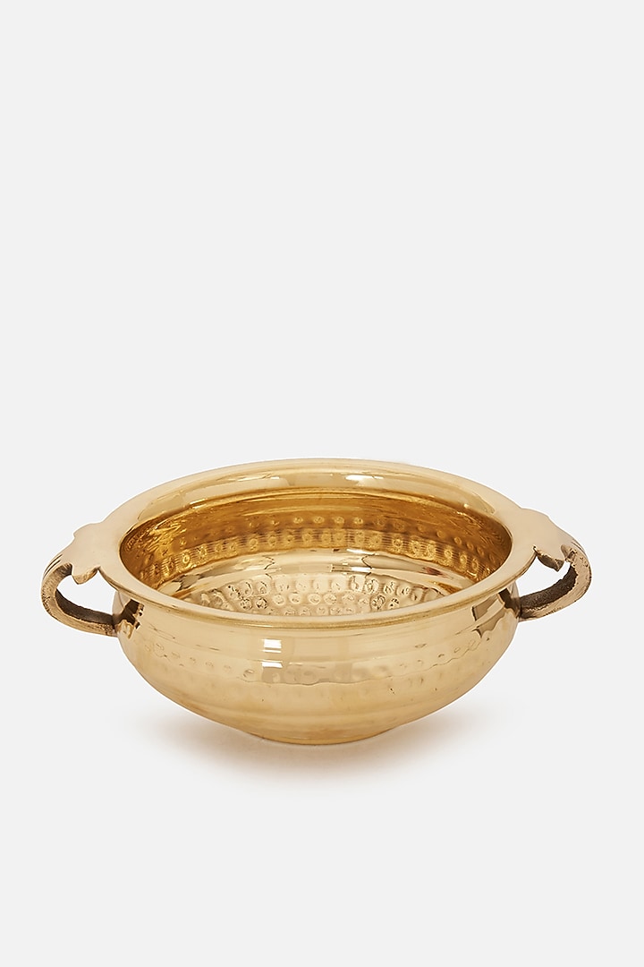 Golden Brass Hammered Urli Bowl by DecorTwist at Pernia's Pop Up Shop
