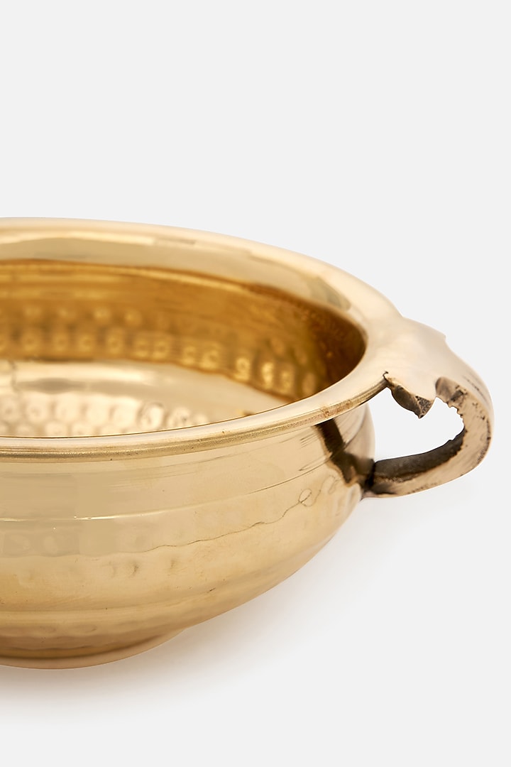 Golden Brass Hammered Urli Bowl by DecorTwist at Pernia's Pop Up Shop