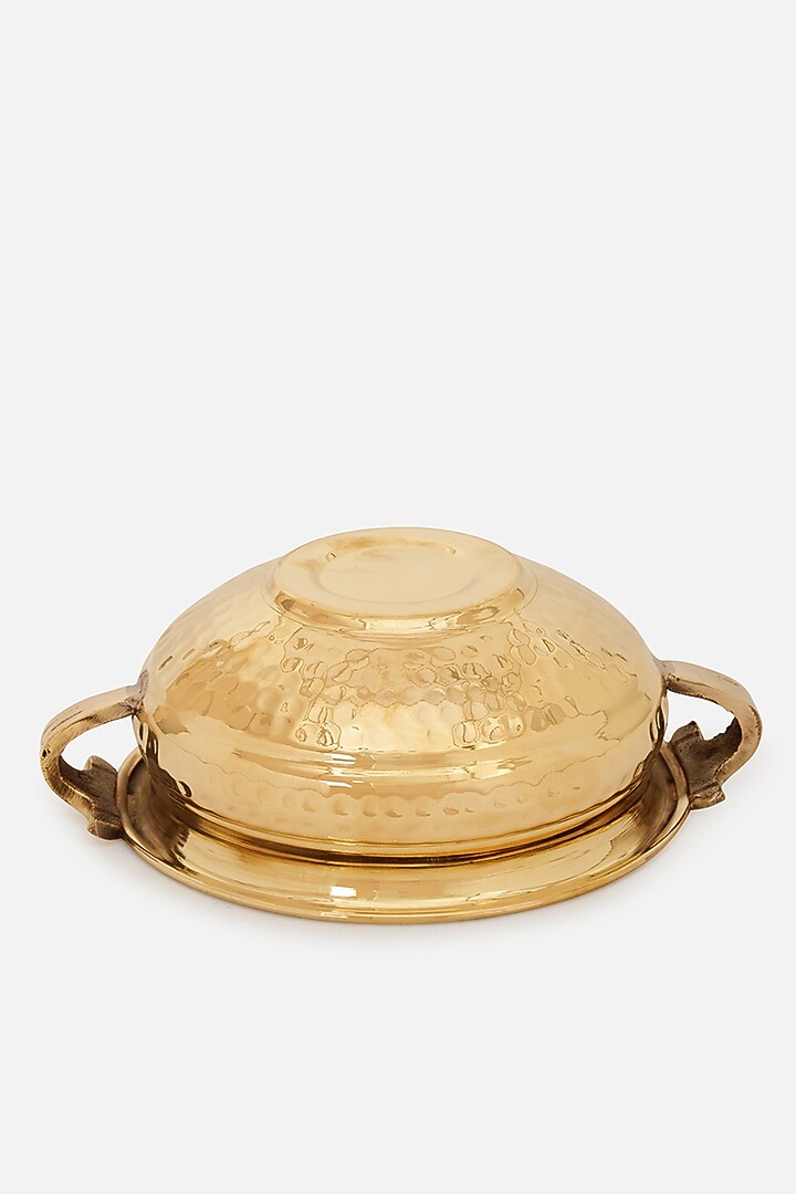Golden Brass Hammered Urli Bowl by DecorTwist at Pernia's Pop Up Shop