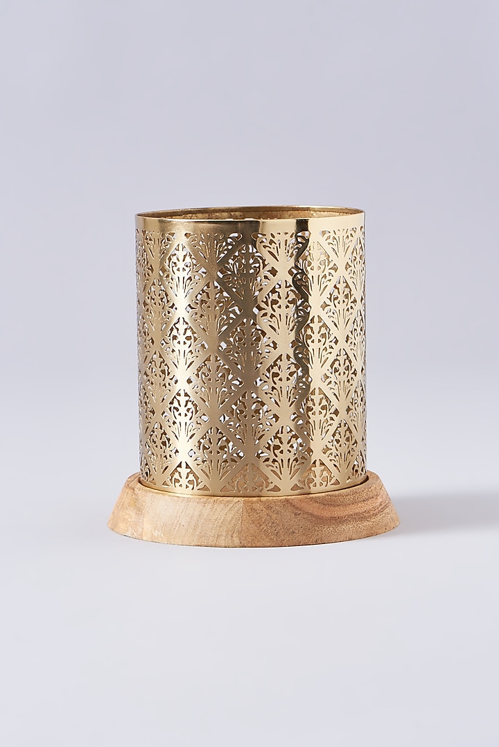 Gold & Brown Metal Candle Holder by Dune Homes