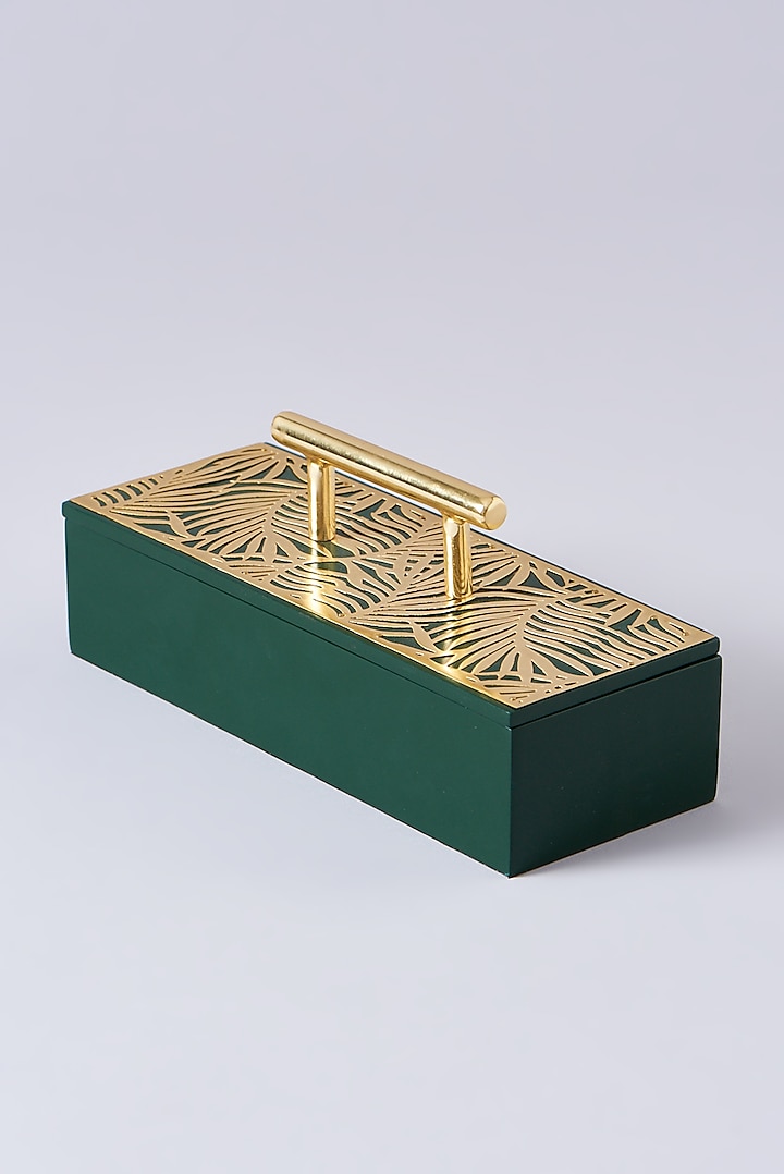 Green & Gold Wooden Utility Box by Dune Homes