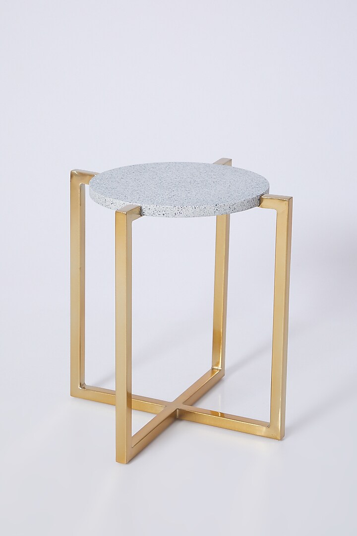 Grey & Gold End Table by Dune Homes