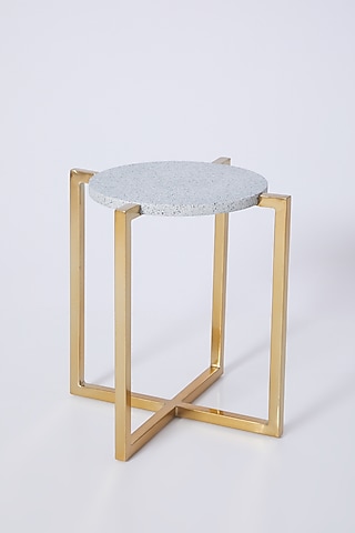 Grey & Gold End Table by Dune Homes
