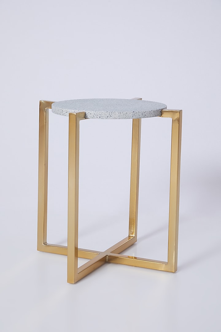 Grey & Gold End Table by Dune Homes at Pernia's Pop Up Shop