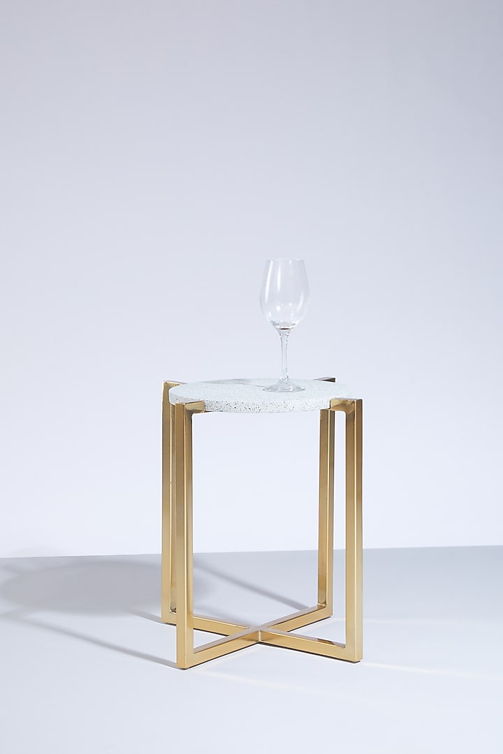 Grey & Gold End Table by Dune Homes at Pernia's Pop Up Shop