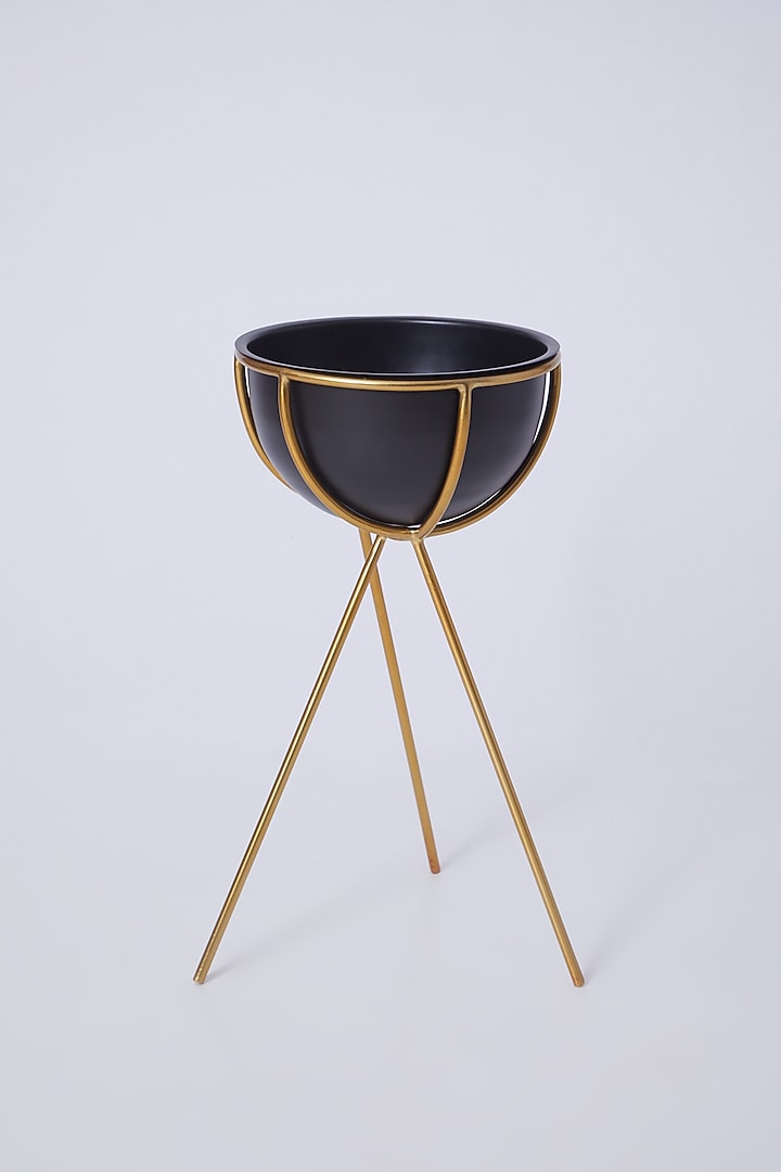 Black & Gold Tripod Planter by Dune Homes at Pernia's Pop Up Shop