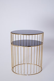 Black & Gold Glass Table by Dune Homes-HOME DECOR AS GIFTS