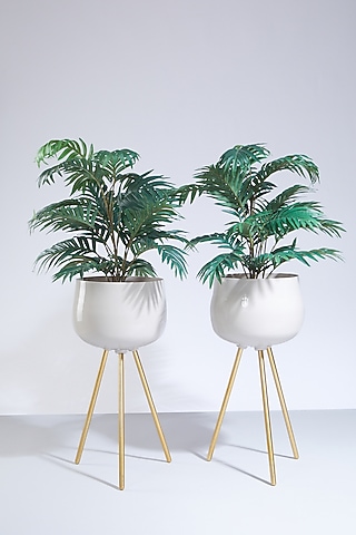 Beige & Gold Tripod Planters (Set of 2) by Dune Homes