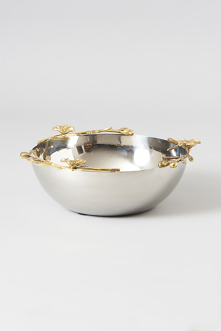 Silver & Gold Stainless Steel Large Serving Bowl by Dune Homes