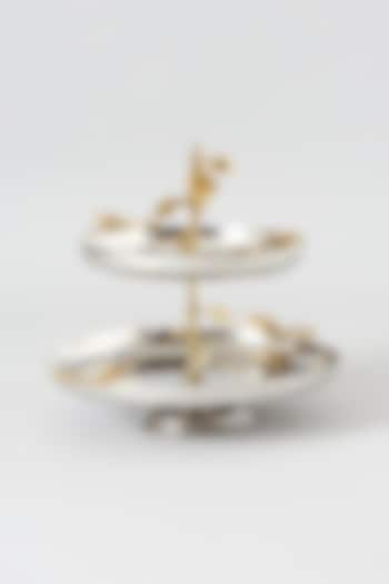 Silver & Gold Stainless Steel Two-Tier Cake Stand by Dune Homes