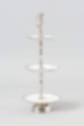 Silver & White Stainless Steel Three-Tier Cake Stand by Dune Homes