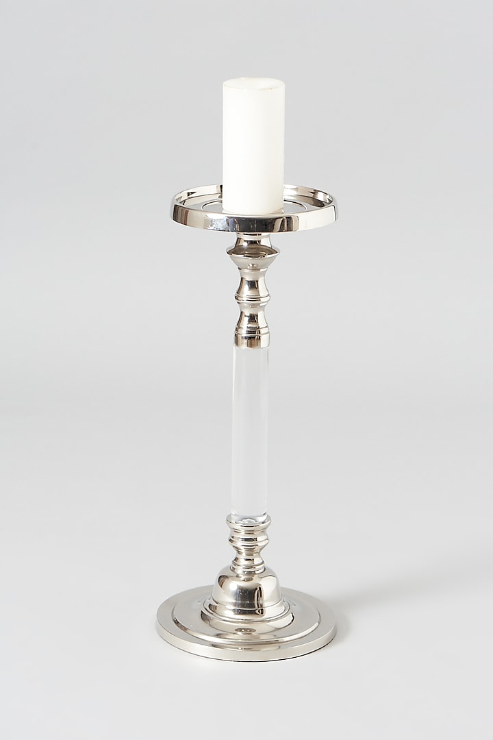 Silver Glass Candle Stand by Dune Homes
