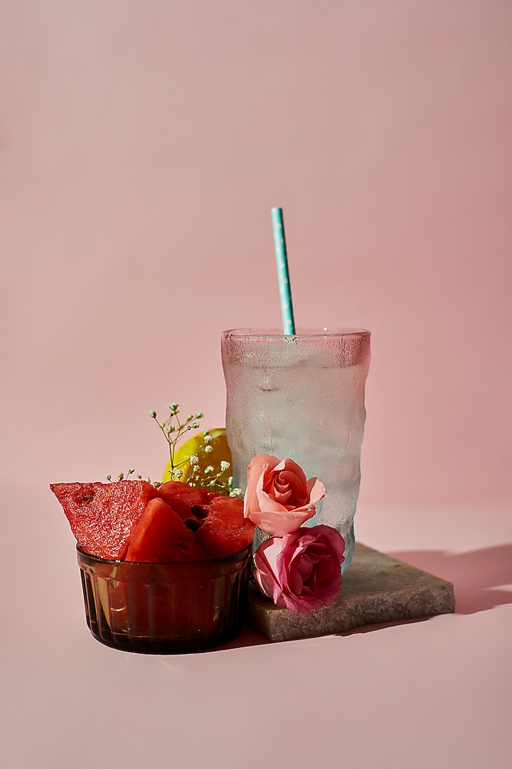 Frosted & Textured Tall Glasses (Set of 4) by Dune Homes at Pernia's Pop Up Shop