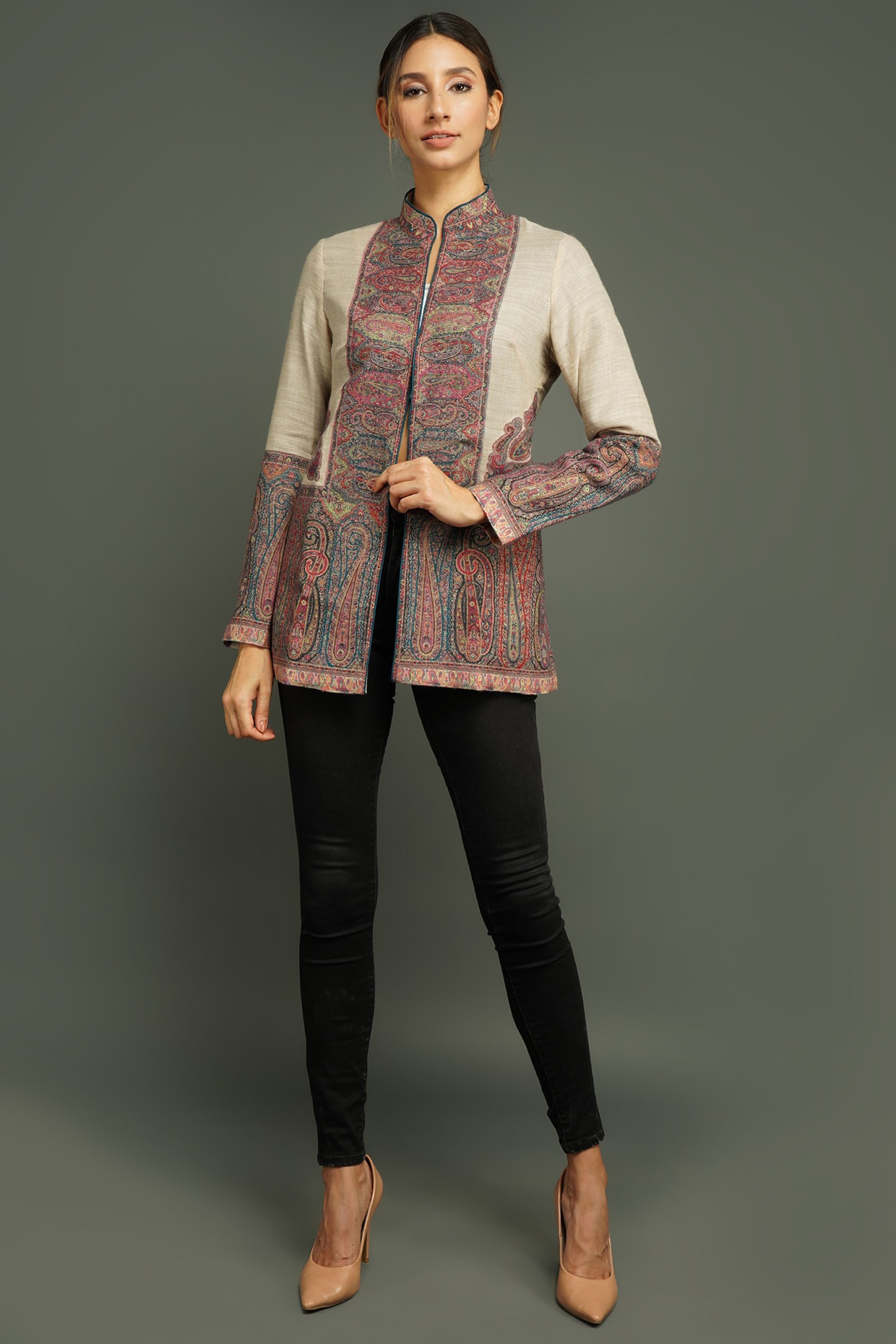 fcity.in - Attractive Cotton Kutchi Work Ethnic Jacket / Myhra Trendy Cotton