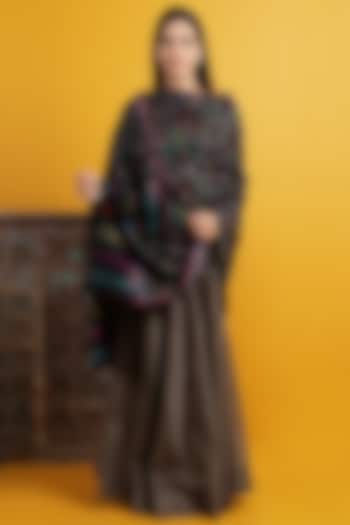 Black Pashmina Handwoven Shawl by DUSALA  ACCESSORIES at Pernia's Pop Up Shop