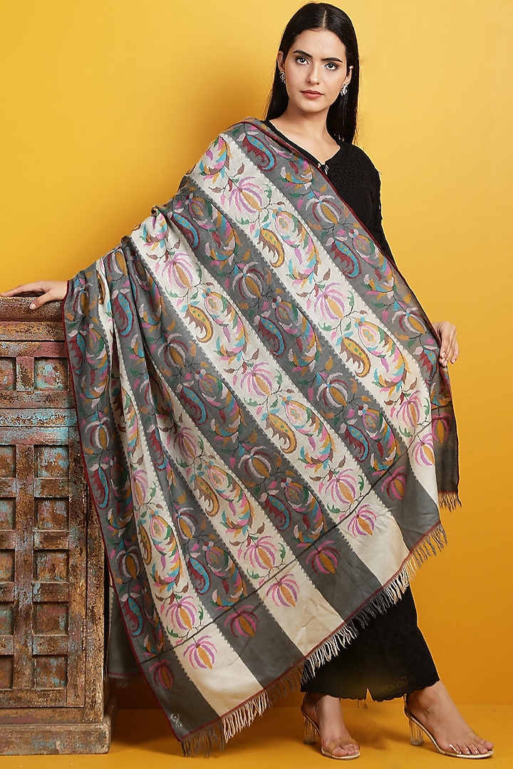 Multi-Colored Pashmina Handspun Shawl by Dusala