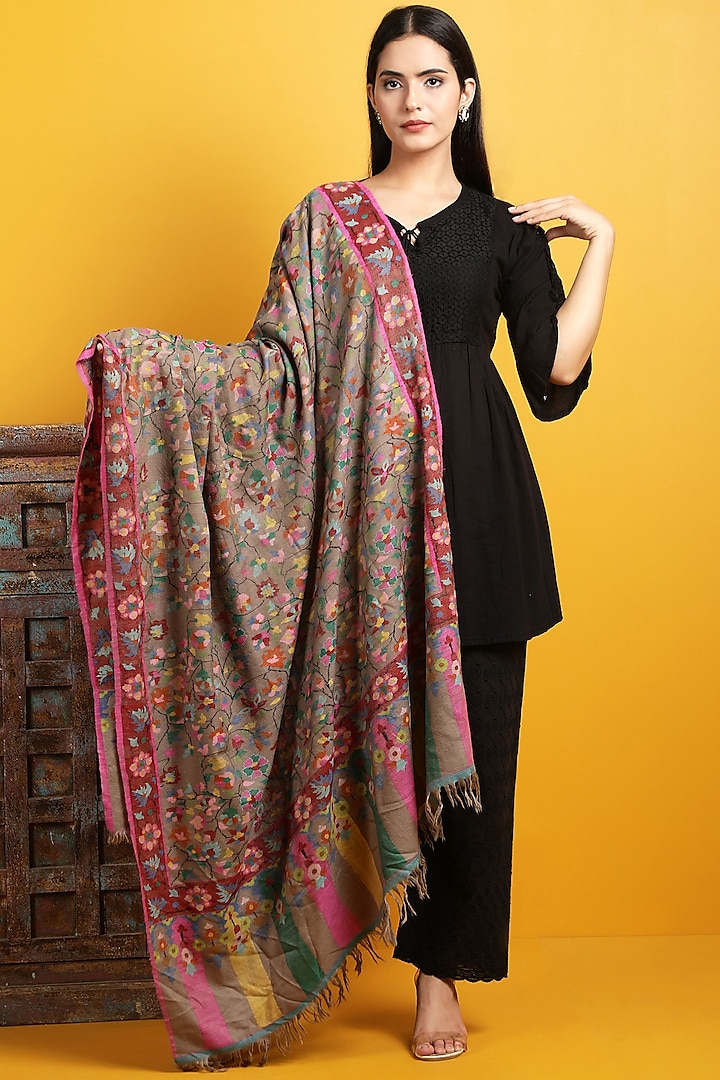 Multi-Colored Handwoven Shawl by Dusala