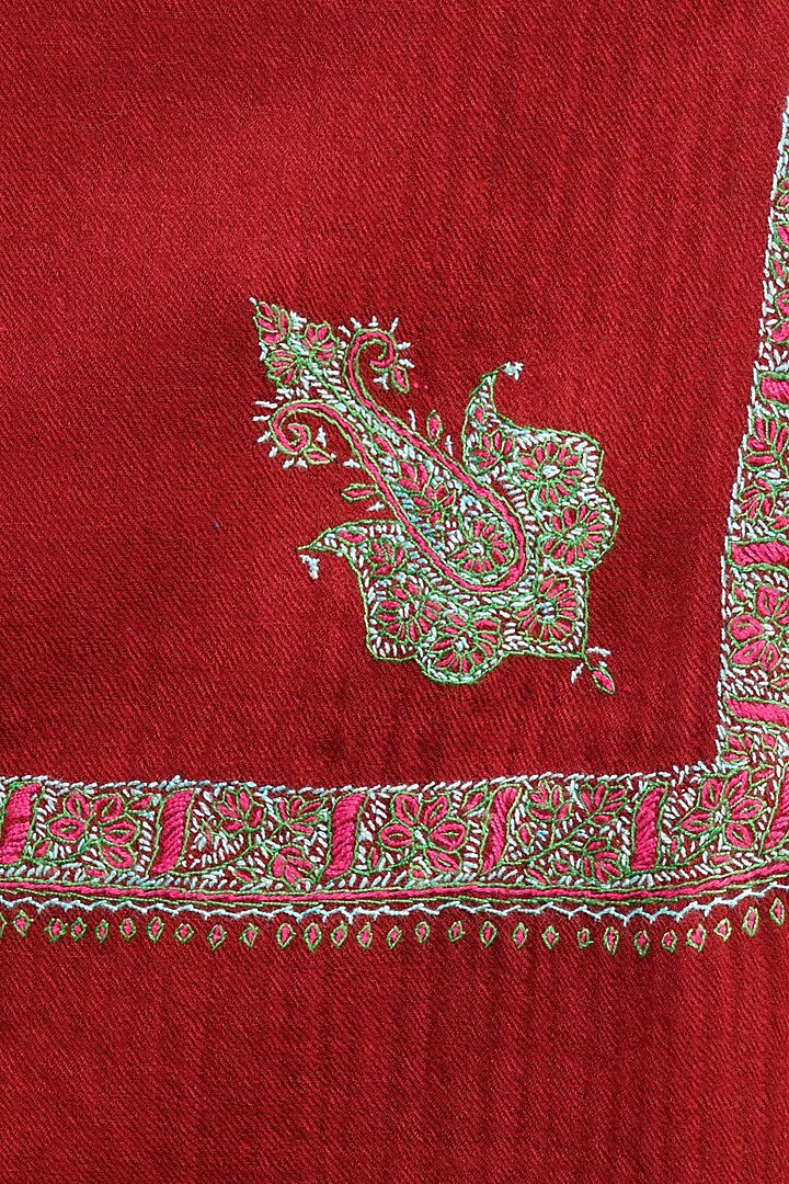 Maroon Handwoven Pashmina Blend Shawl by Dusala Men at Pernia's Pop Up Shop