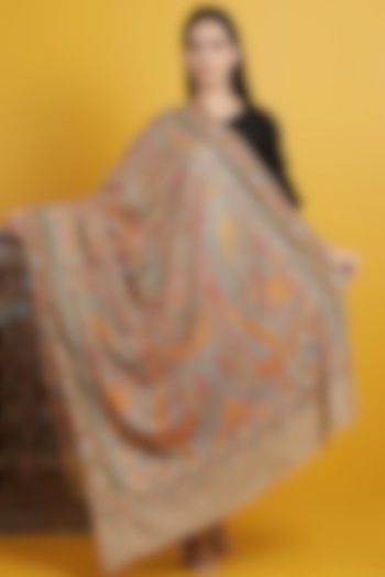 Multi-Colored Embroidered Handwoven Shawl by DUSALA  ACCESSORIES at Pernia's Pop Up Shop