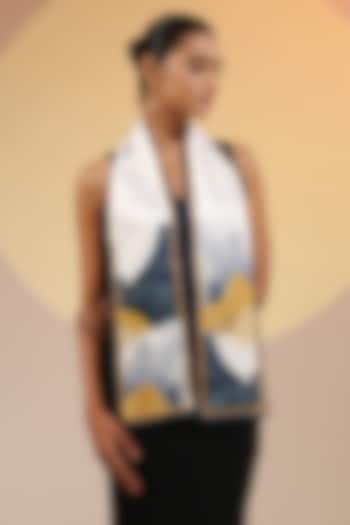 Multi-Colored Mulberry Silk Layered Neck Scarf by DUSALA  ACCESSORIES at Pernia's Pop Up Shop