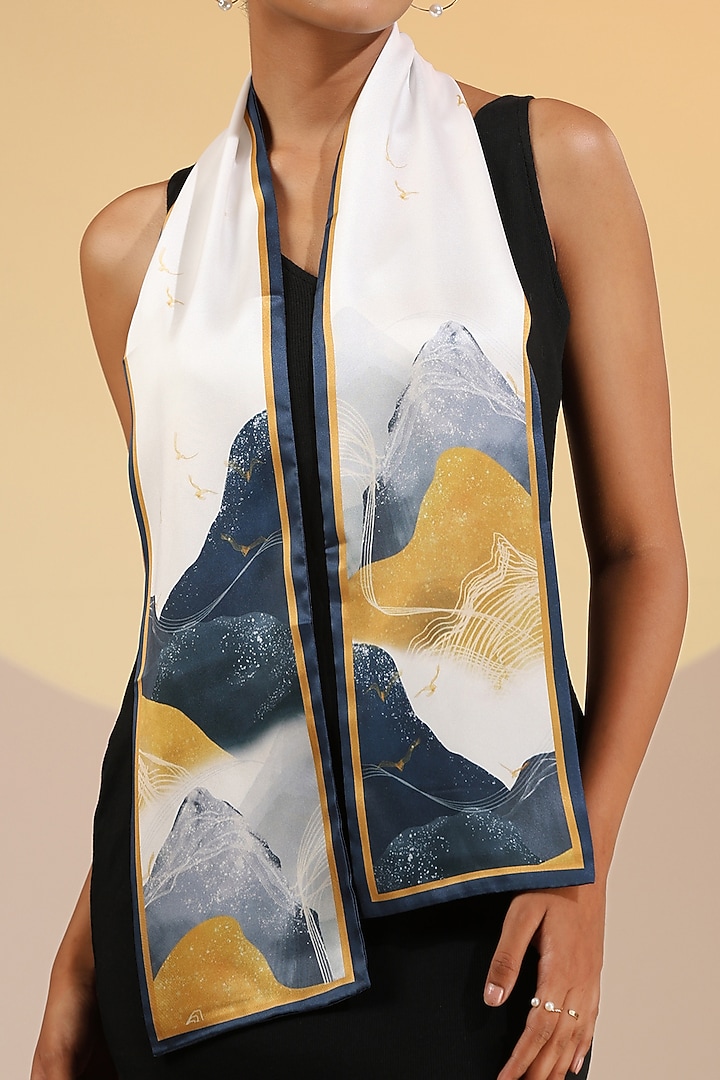 Multi-Colored Mulberry Silk Layered Neck Scarf by DUSALA  ACCESSORIES at Pernia's Pop Up Shop