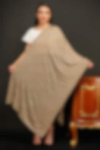 Beige Handmade Stole by DUSALA  ACCESSORIES at Pernia's Pop Up Shop
