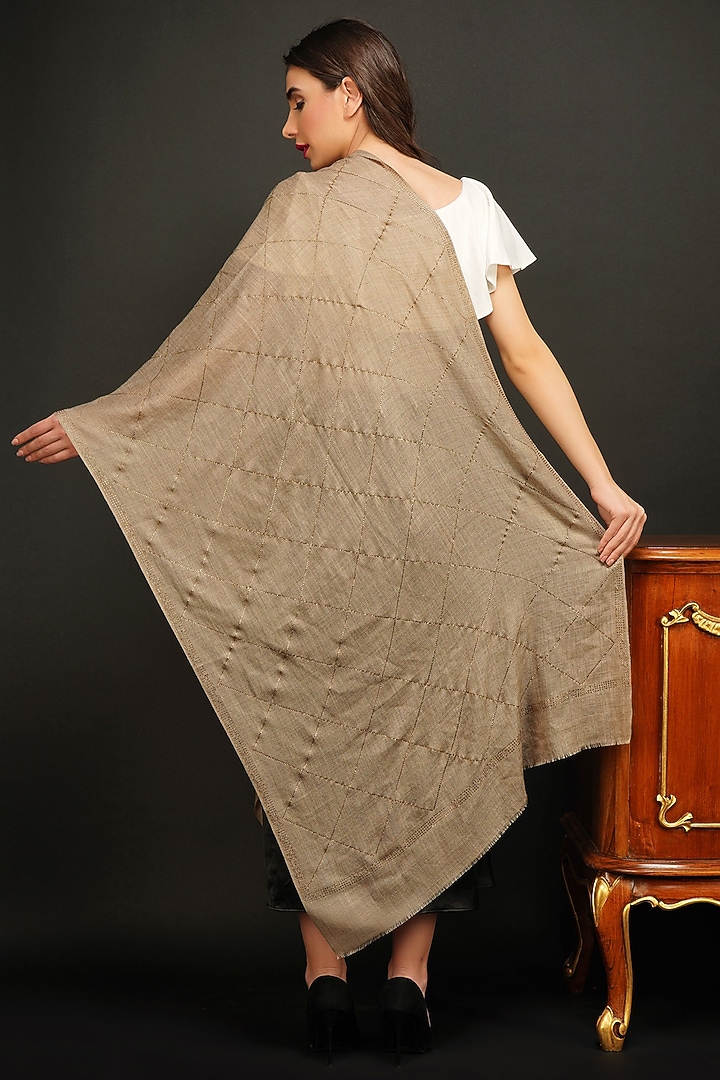 Beige Handmade Stole by DUSALA ACCESSORIES at Pernia's Pop Up Shop