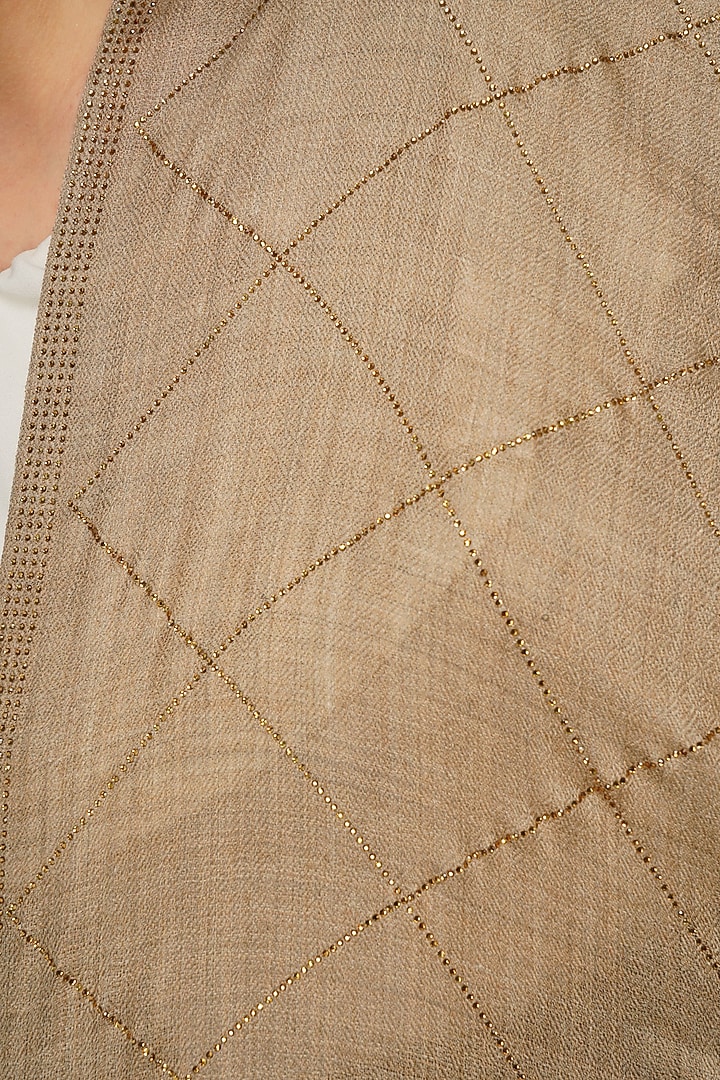 Beige Handmade Stole by DUSALA ACCESSORIES at Pernia's Pop Up Shop