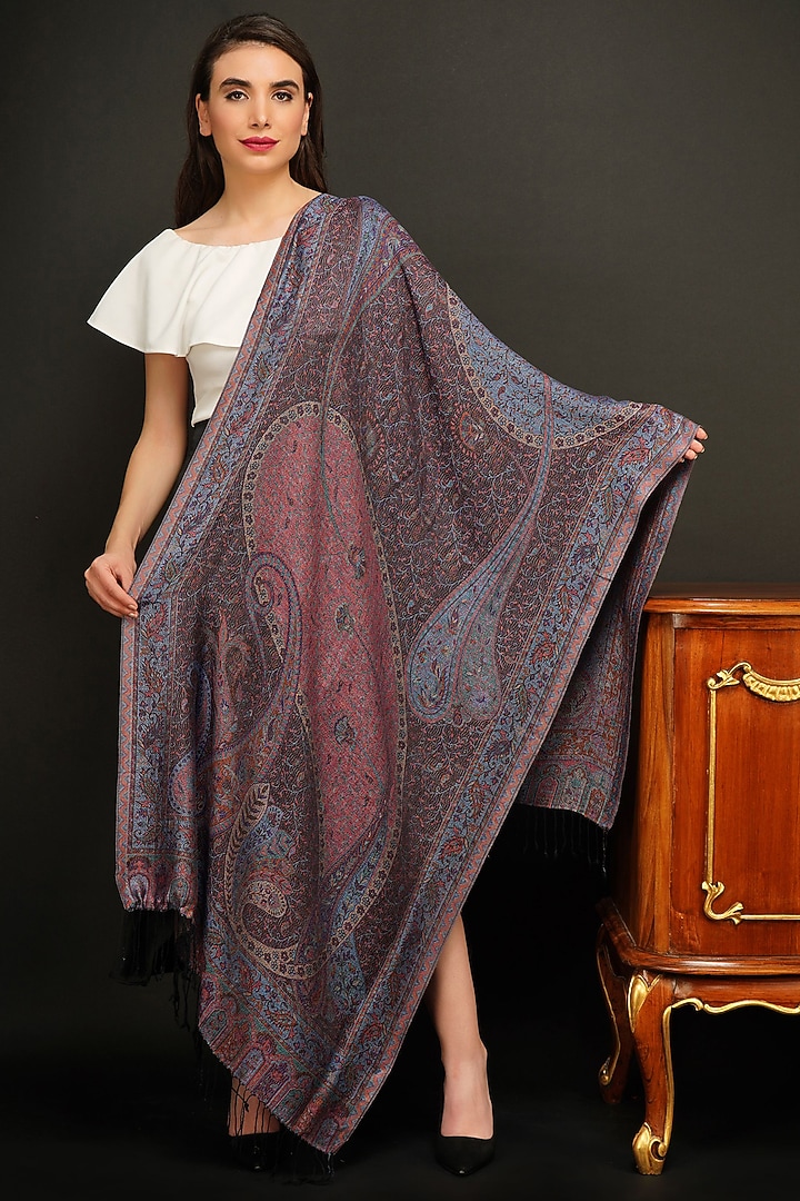 Purple Handwoven Stole by DUSALA  ACCESSORIES at Pernia's Pop Up Shop