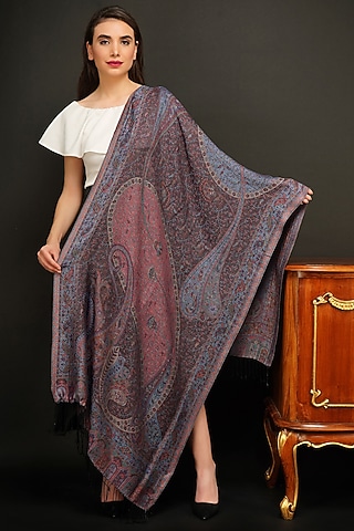 Purple Handwoven Stole by DUSALA  ACCESSORIES