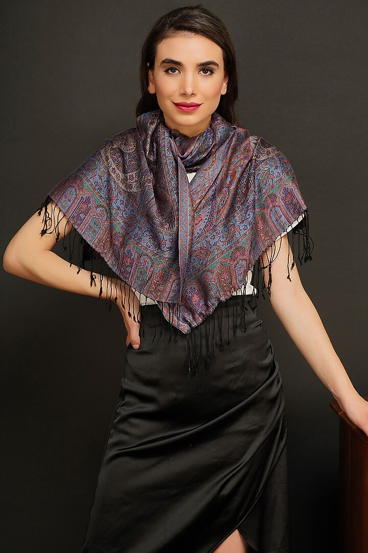 Purple Handwoven Stole by DUSALA ACCESSORIES at Pernia's Pop Up Shop