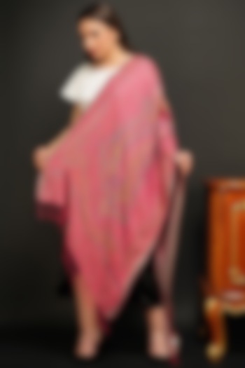 Pink Handwoven Stole by DUSALA  ACCESSORIES at Pernia's Pop Up Shop