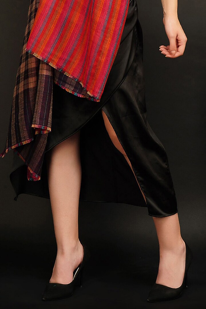 Red & Black Pashmina Shawl by DUSALA ACCESSORIES at Pernia's Pop Up Shop