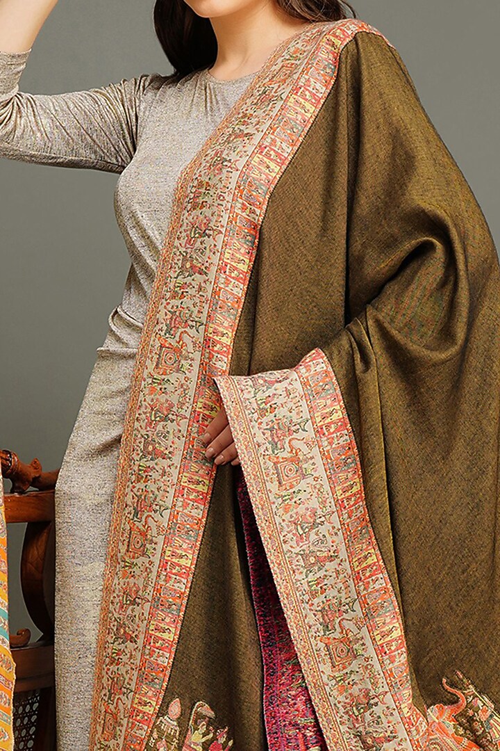 Brown Pashmina Shawl by DUSALA ACCESSORIES at Pernia's Pop Up Shop